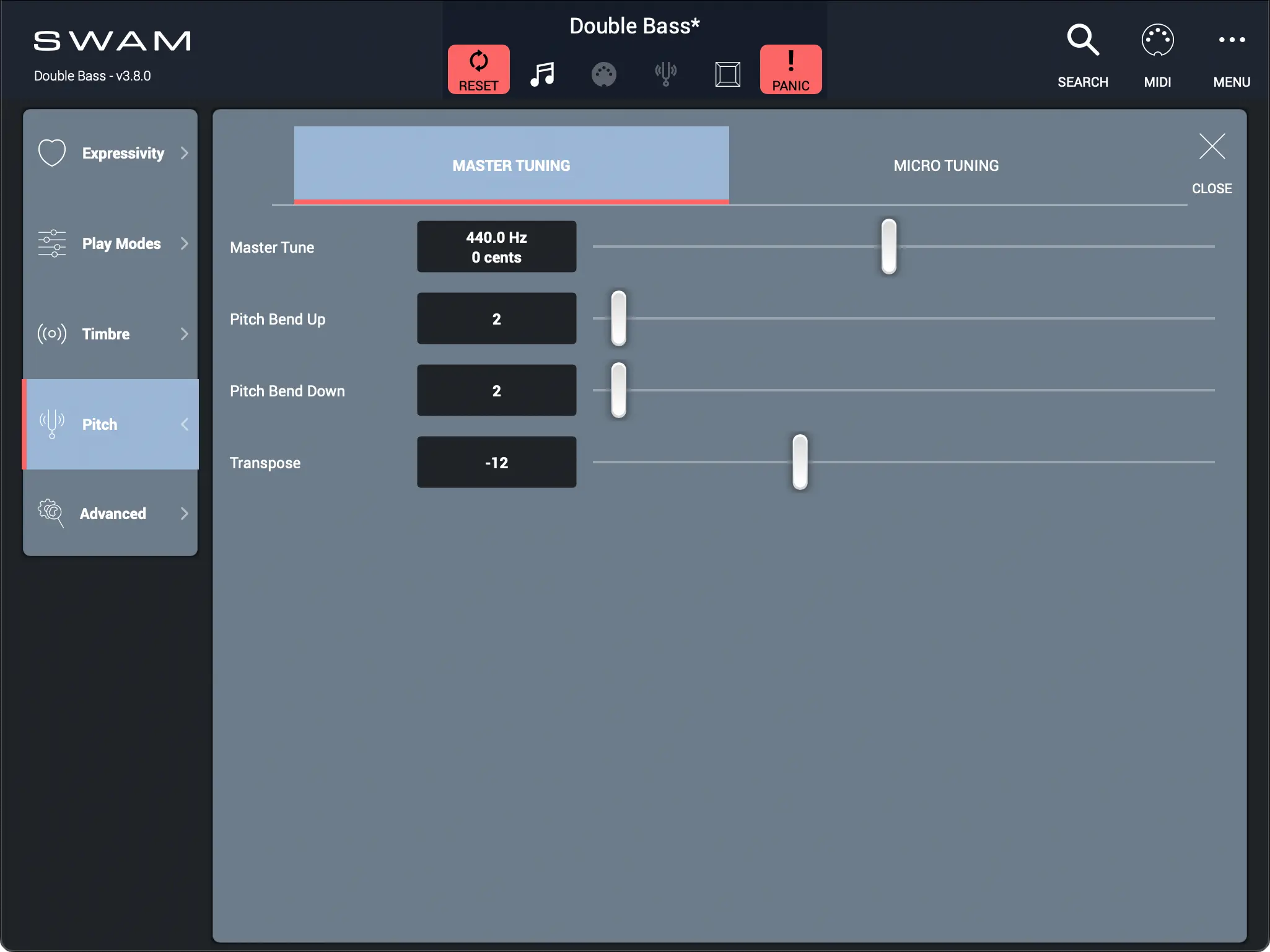 Pitch - Master Tuning